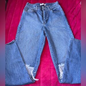 Vibrant Blue Distressed Boyfriend Jeans